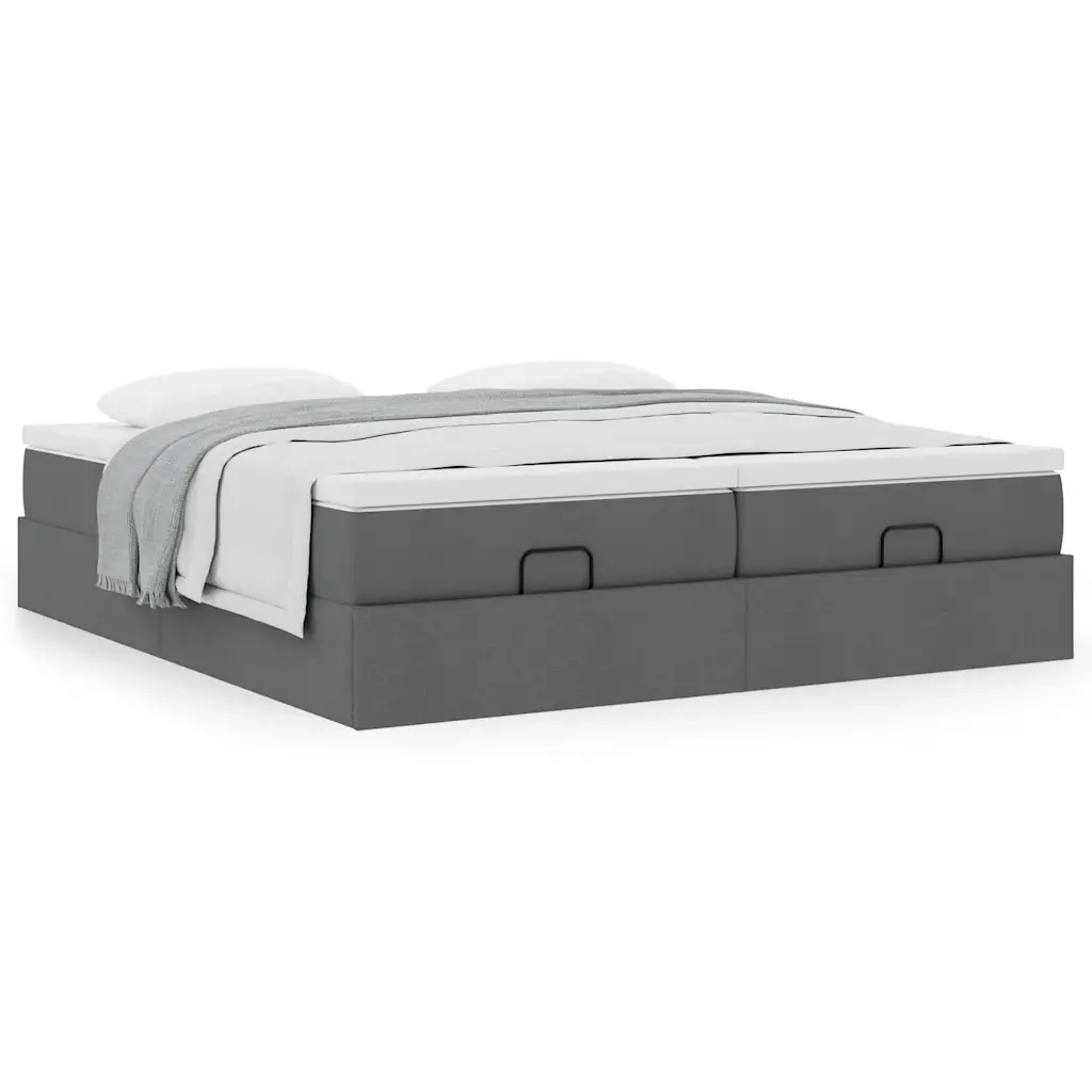 Struttura Letto Pouf con Materassi 200x200 cm in Tessuto 3311249