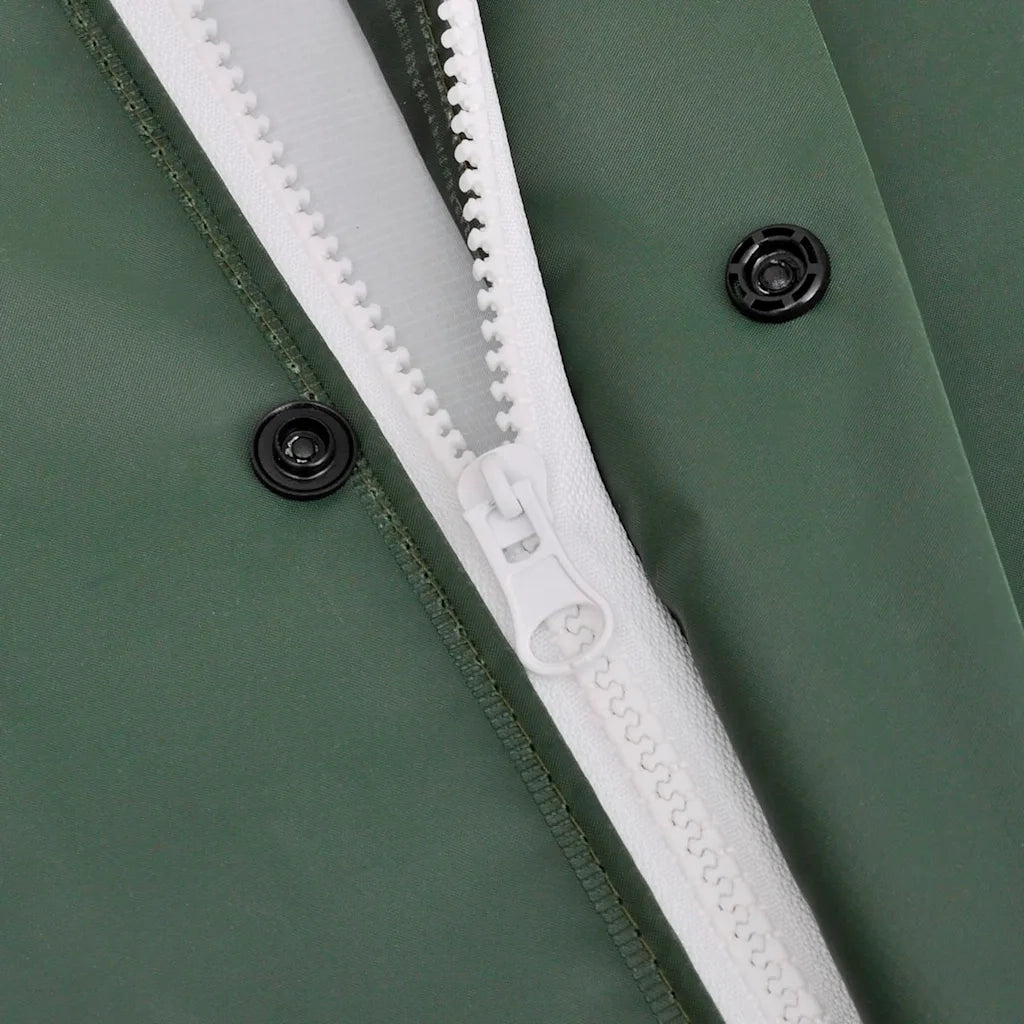 Impermeabile Lungo Resistente all'Acqua con Cappuccio Verde XL CFW8691639