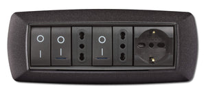 placca life mod. living vulcanizzato grigio notte 7 posti cod:ferx.41583