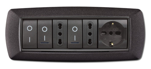 placca life mod. living vulcanizzato grigio notte 7 posti cod:ferx.41583