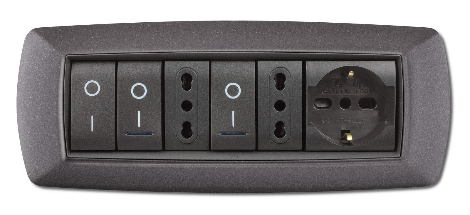 placca life mod. living vulcanizzato grigio chiaro 7 posti cod:ferx.41585