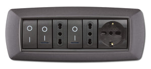 placca life mod. living vulcanizzato grigio chiaro 7 posti cod:ferx.41585