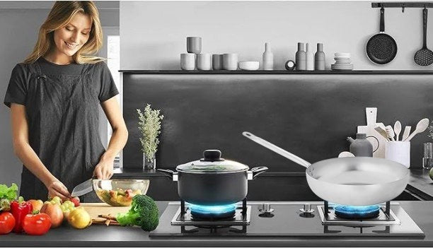SALTAPASTA CON MANICO IN METALLO 'WHITE LINE' Ø cm 40x9h - PENTALUX