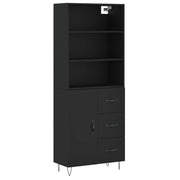 Buffet credenza cassettiera armadio mobile contenitore organizer cucina soggiorno salotto alto 69,5 x 34 x 180 cm legno ingegnerizzato nero 02_0035028