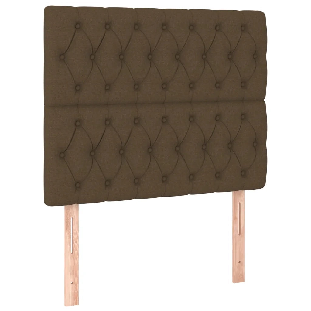 Letto a Molle Materasso e LED Marrone Scuro 90x190cm in Tessuto 3135640