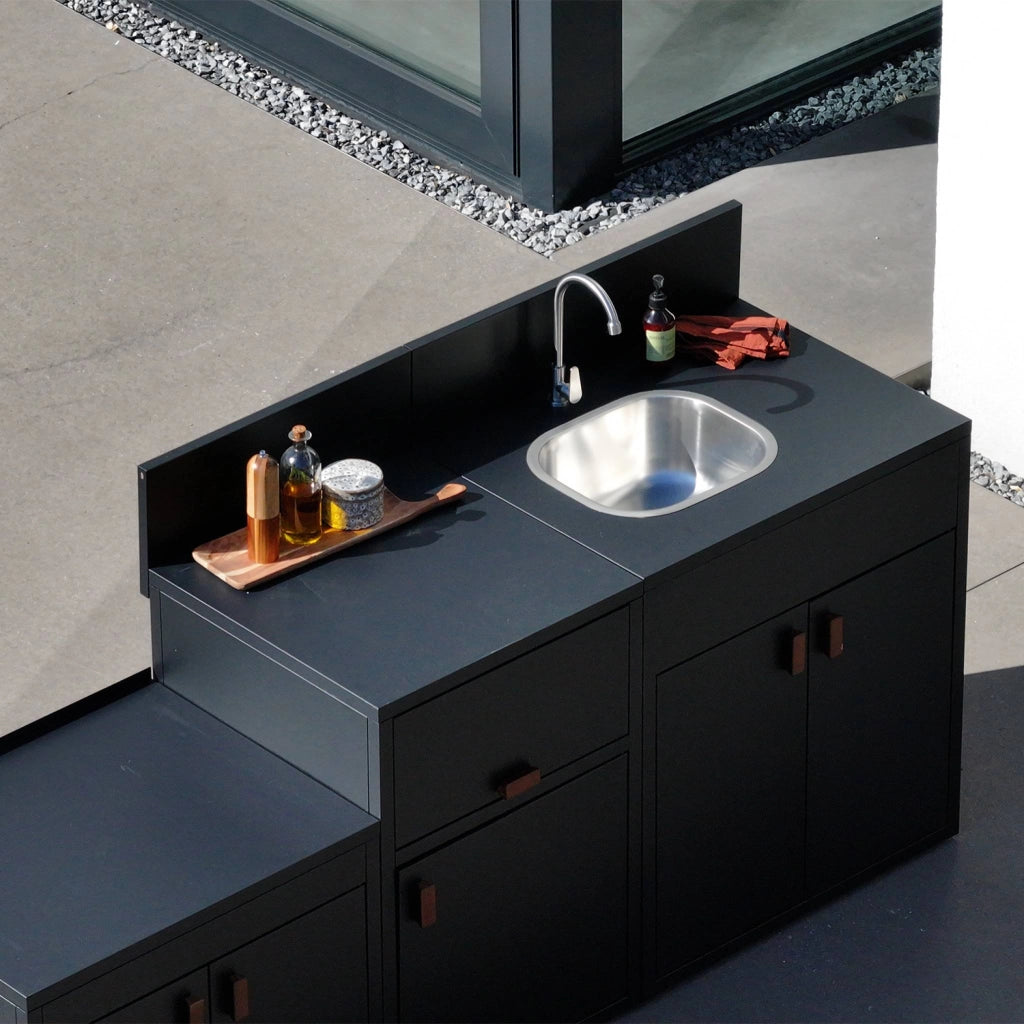 Cucina esterna 3 moduli acciaio inossidabile, nero