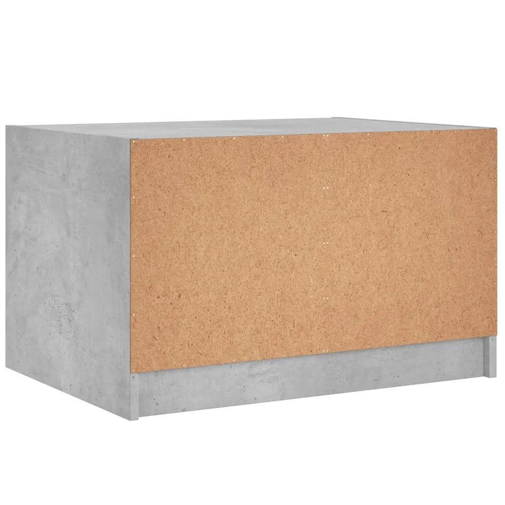 Tavolino da salotto | Tavolino da caff¨¨ | Tavolino da Soggiorno con Ante in Vetro Grigio Cemento 68x50x42cm