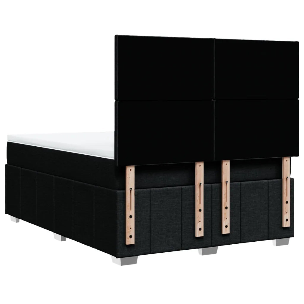 Giroletto a Molle con Materasso Nero 140x190 cm in Tessuto