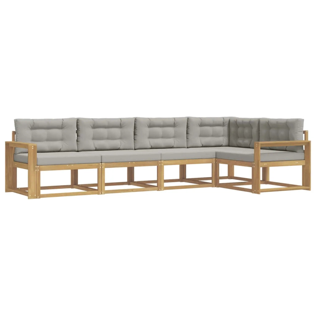 Set di divani da esterno 4 pcs Bianco e Grigio Chiaro
