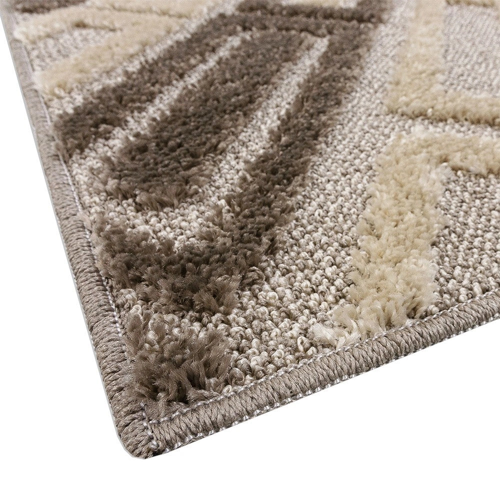 Tappeto Bagno 50x110 Cm Moderno Morbido Soffice Assorbente Asciugapassi Antiscivolo Lavabile Beige