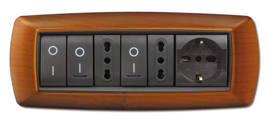 placca life mod. living plastica legno chiaro 7 posti cod:ferx.41590