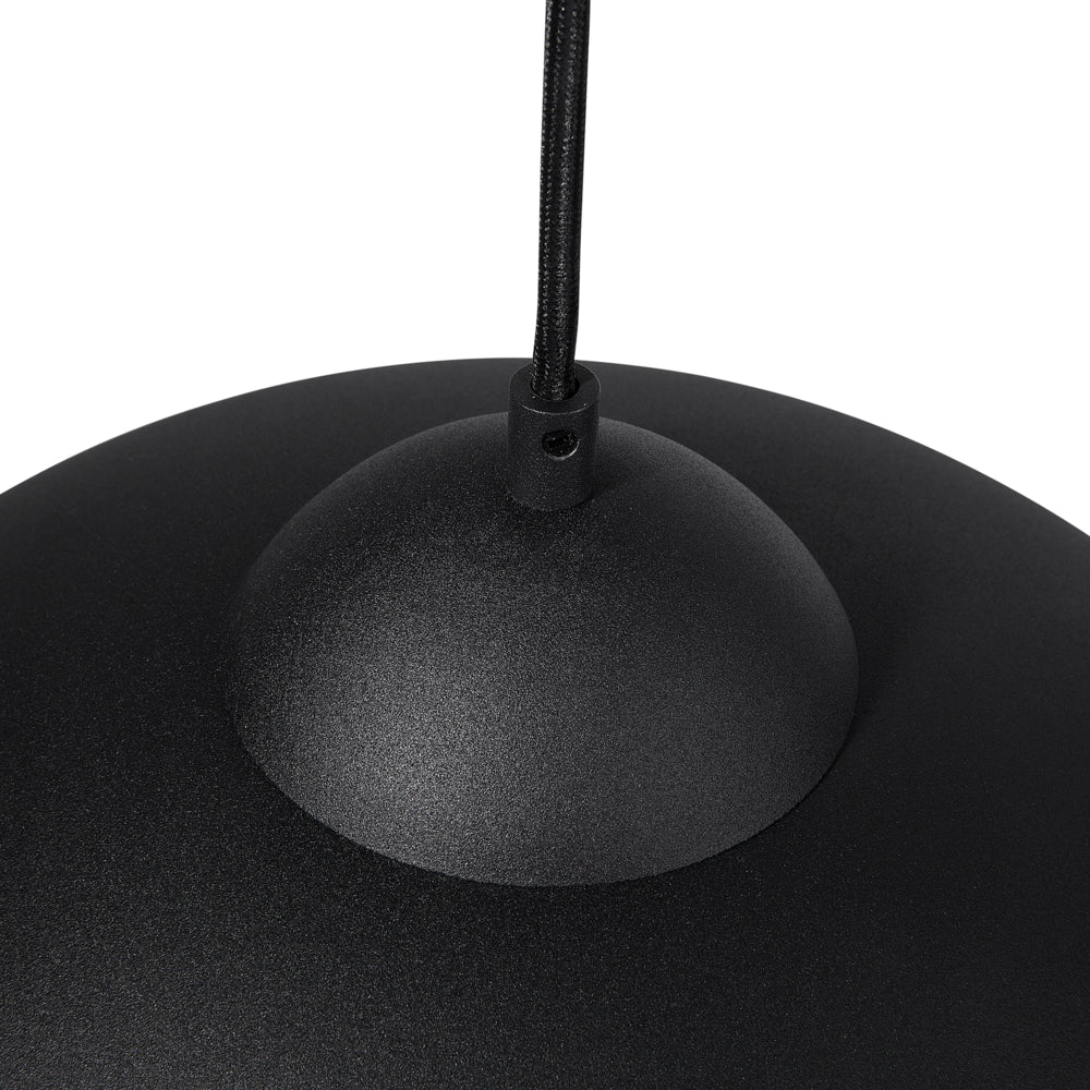 Lampada da soffitto nera Mezza Globo Metallo Industriale Moderna
