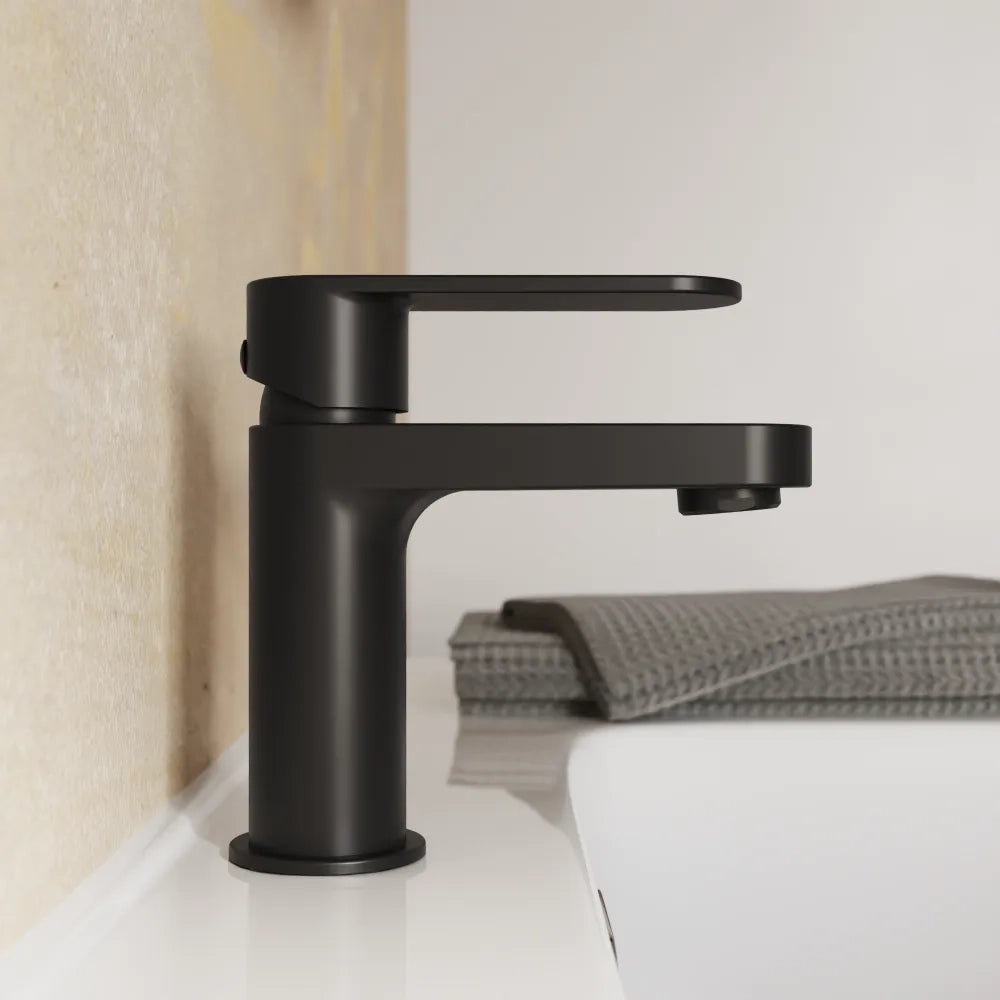 Miscelatore lavabo senza scarico nero opaco altezza 13cm | Margot