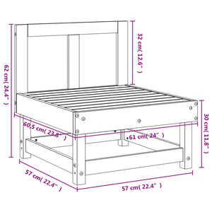 Divano Centrale da Giardino in Legno Massello di Pino 825373