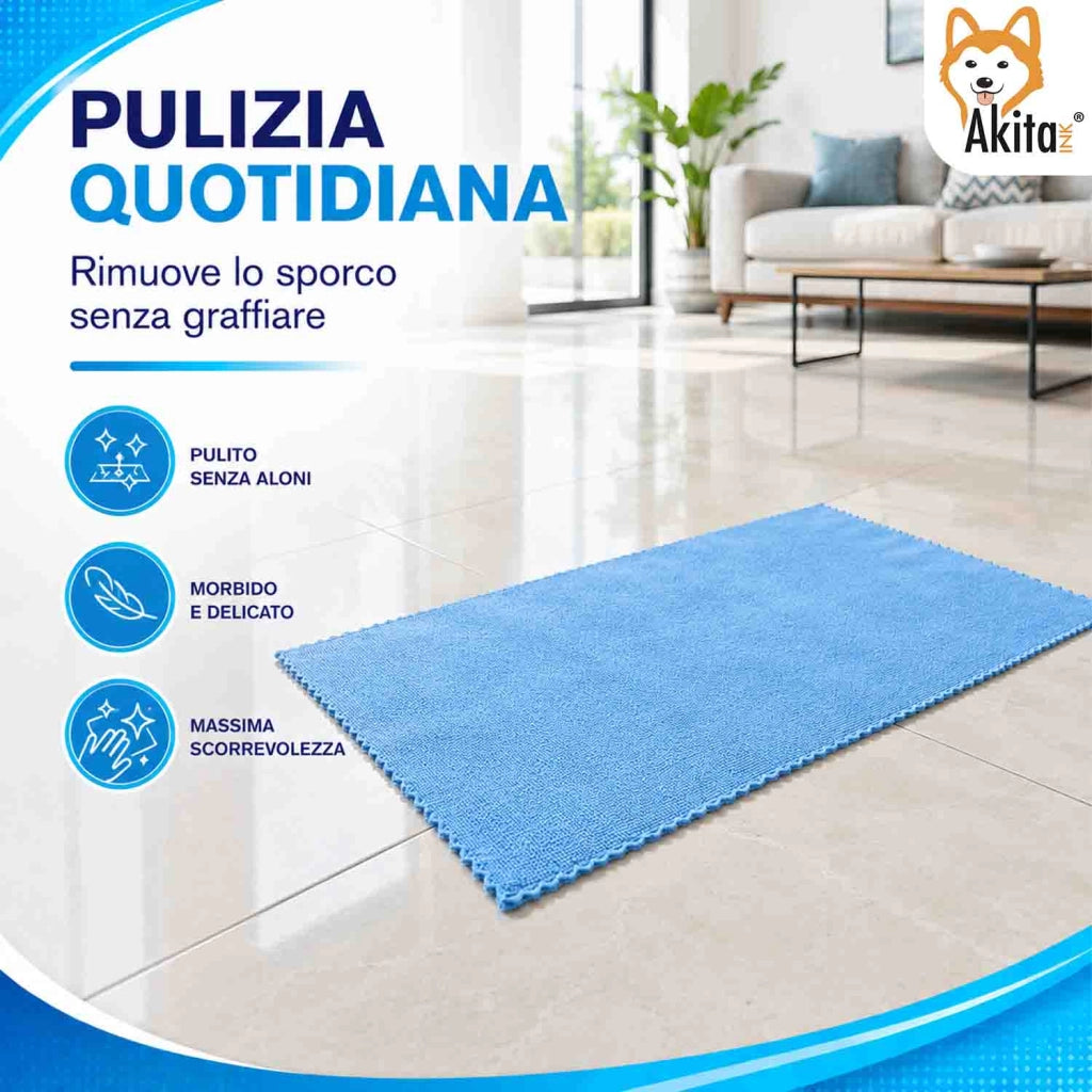 Akitaink 3 Panni Pavimenti Microfibra Clean Master 50x70 cm