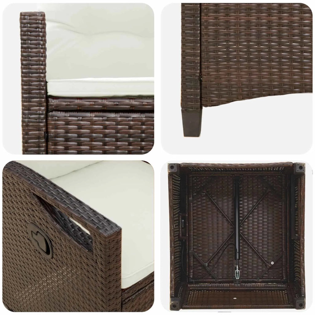 Sedia da Giardino 2 pz | Sedie da Esterno Marrone e Crema 56 x 60 x 112 cm