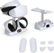Controller PS VR2 Oplaadstation con Panno Antiscivolo in Silicone - Stazione di Ricarica e Supporto