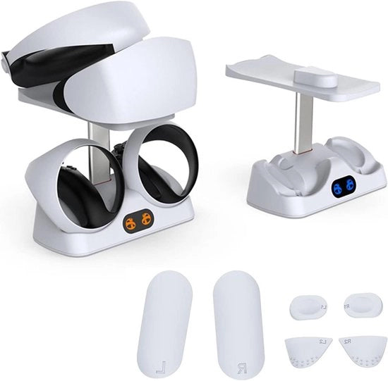 Controller PS VR2 Oplaadstation con Panno Antiscivolo in Silicone - Stazione di Ricarica e Supporto