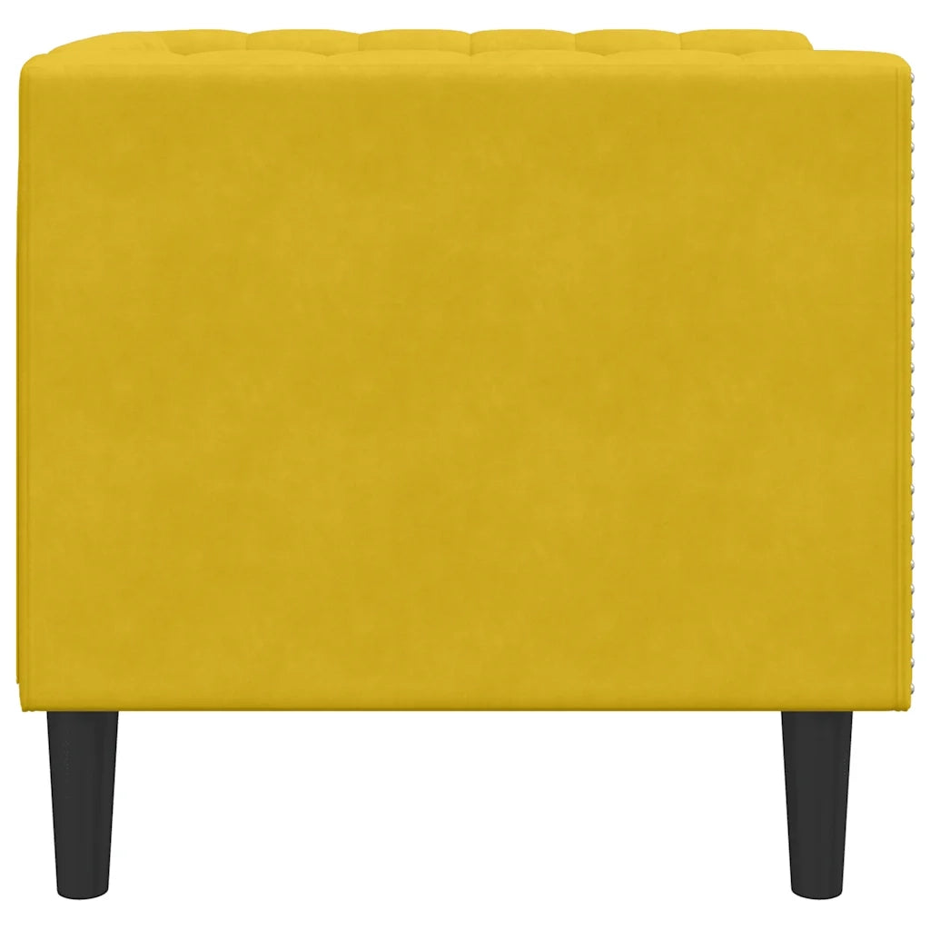 Divano Sedia-Poltrona Chesterfield Gialla in Velluto