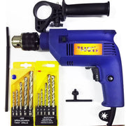 Trade Shop - Trapano A Percussione Elettrico 500w Incluso 2set Di Punte Per Metallo E Cemento -