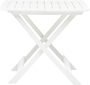 Tavolo Plastica Pieghevole 79x72cm Effetto Legno da Interno E da Giardino colore bianco Tomaino 