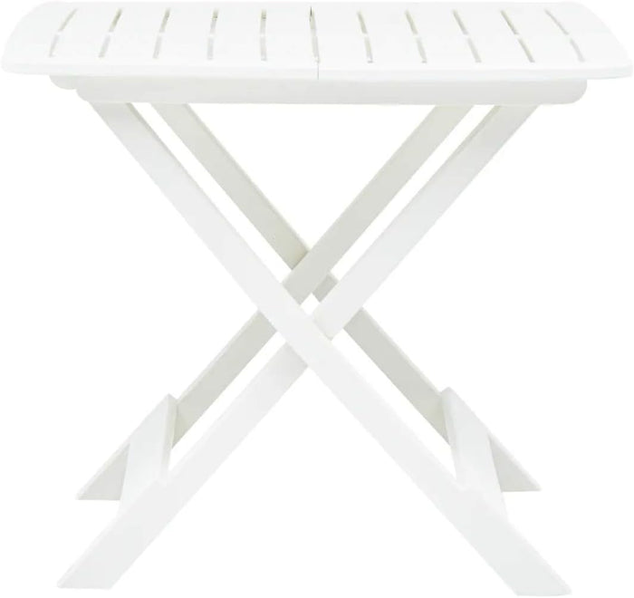 Tavolo Plastica Pieghevole 79x72cm Effetto Legno da Interno E da Giardino colore bianco Tomaino 