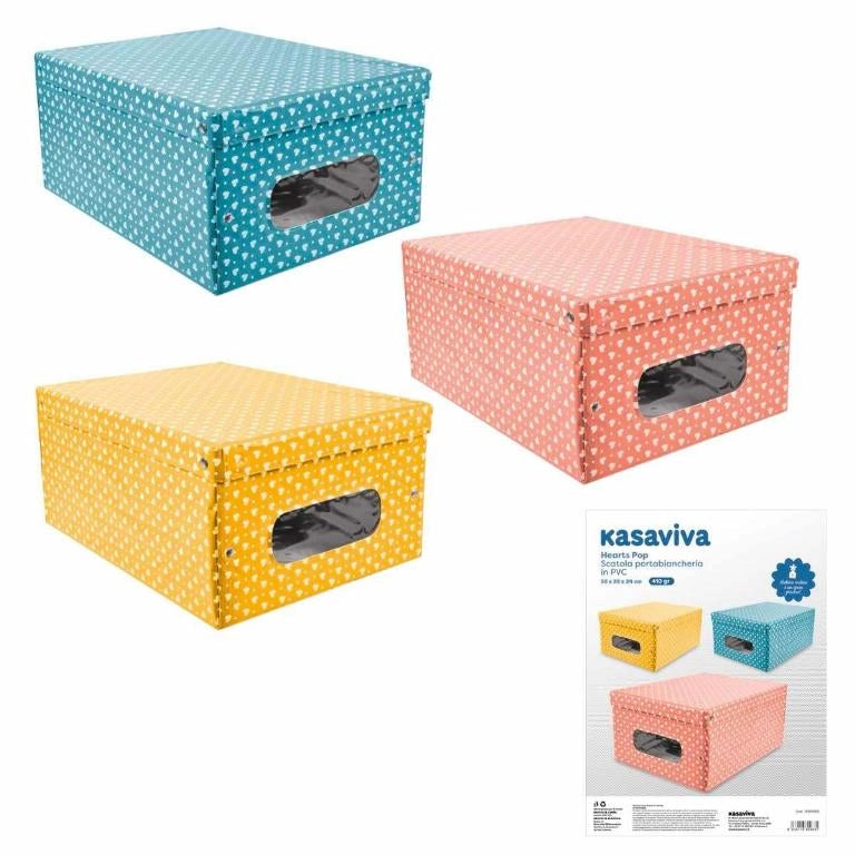 1 Pezzo Scatola Armadio in PVC Hearts Pop 50 x 39 x 24 cm 3 Colori
