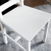 Set di 2 Sedie da Pranzo in Legno Massiccio di Pino Sedia da Cucina Schienale a Doghe Stile Casa di Campagna, Bianco