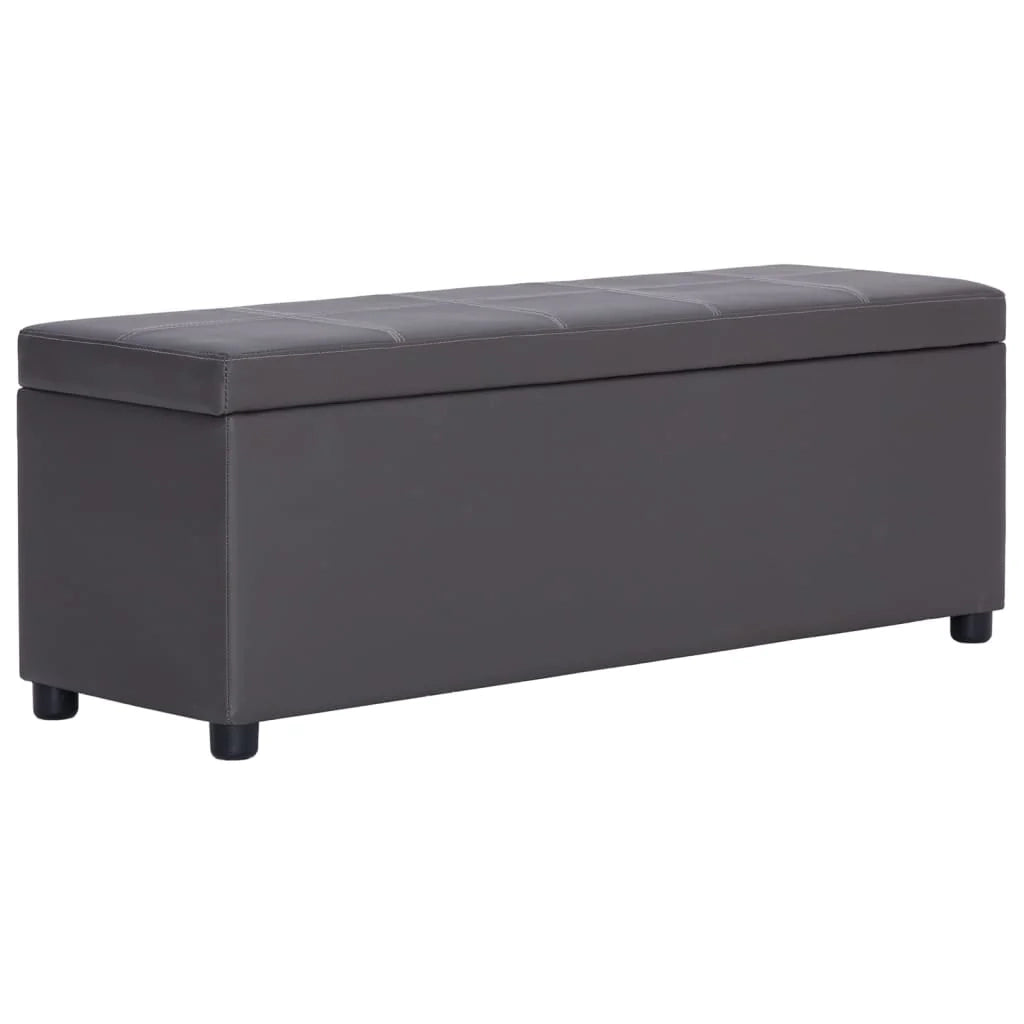 Panca con vano contenitore 116 cm similpelle grigia 02_0010839
