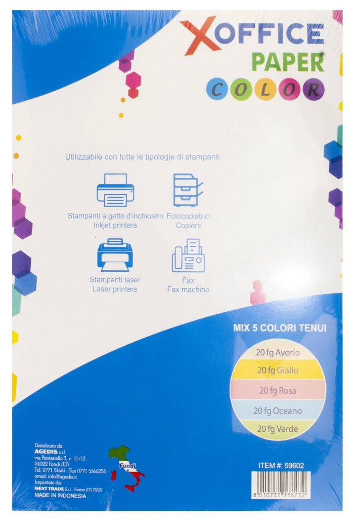 CARTA A4 80 GR 100 FOGLI CARTA COLORATA TENUI