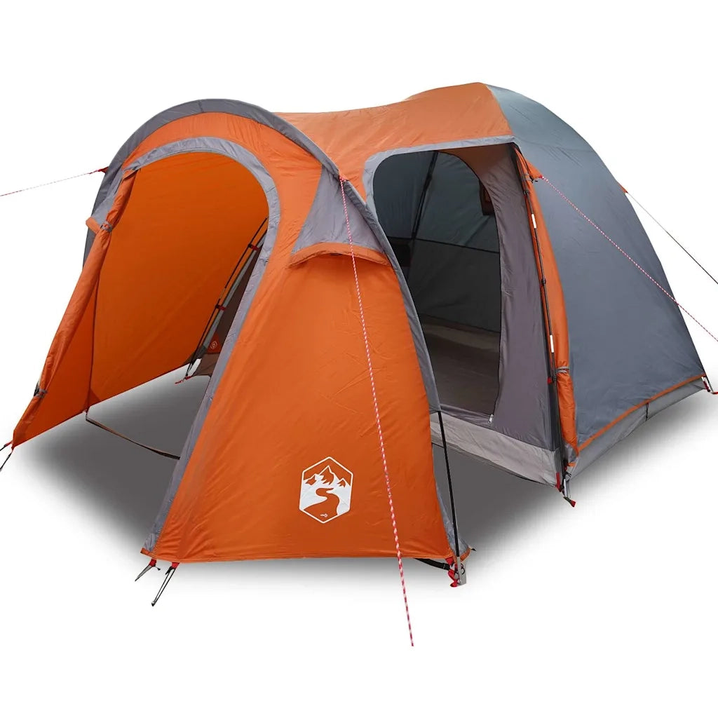 vidaXL Tenda a Cupola con tetto con archiviazione Grigio e arancione
