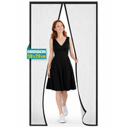 Zanzariera Magnetica 120x210 cm Rigata Tenda Anti Zanzare Insetti per Porta in Poliestere Nero