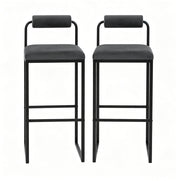 Set 2 sgabelli da bar 38,5 x 39 x 95,5 cm in acciaio e velluto grigio scuro