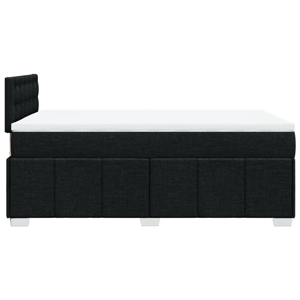 Giroletto a Molle con Materasso Nero 120x190 cm in Tessuto