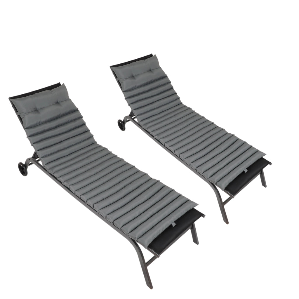 Set 2 Cuscini per Sedie a Sdraio da Giardino ¨C Xylo ¨C Grigio