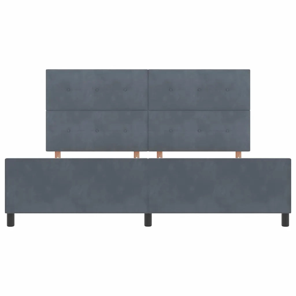 Letto a molle con testiera Grigio scuro 200 x 200 cm Velluto 3344964