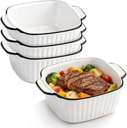Set di teglie per forno ceramico 4 in 1 - 14,3 x 5,2 cm - Forme per forno piccole - Resistente ai graffi e alle scalfitture - Base antiscivolo - Teglie per forno