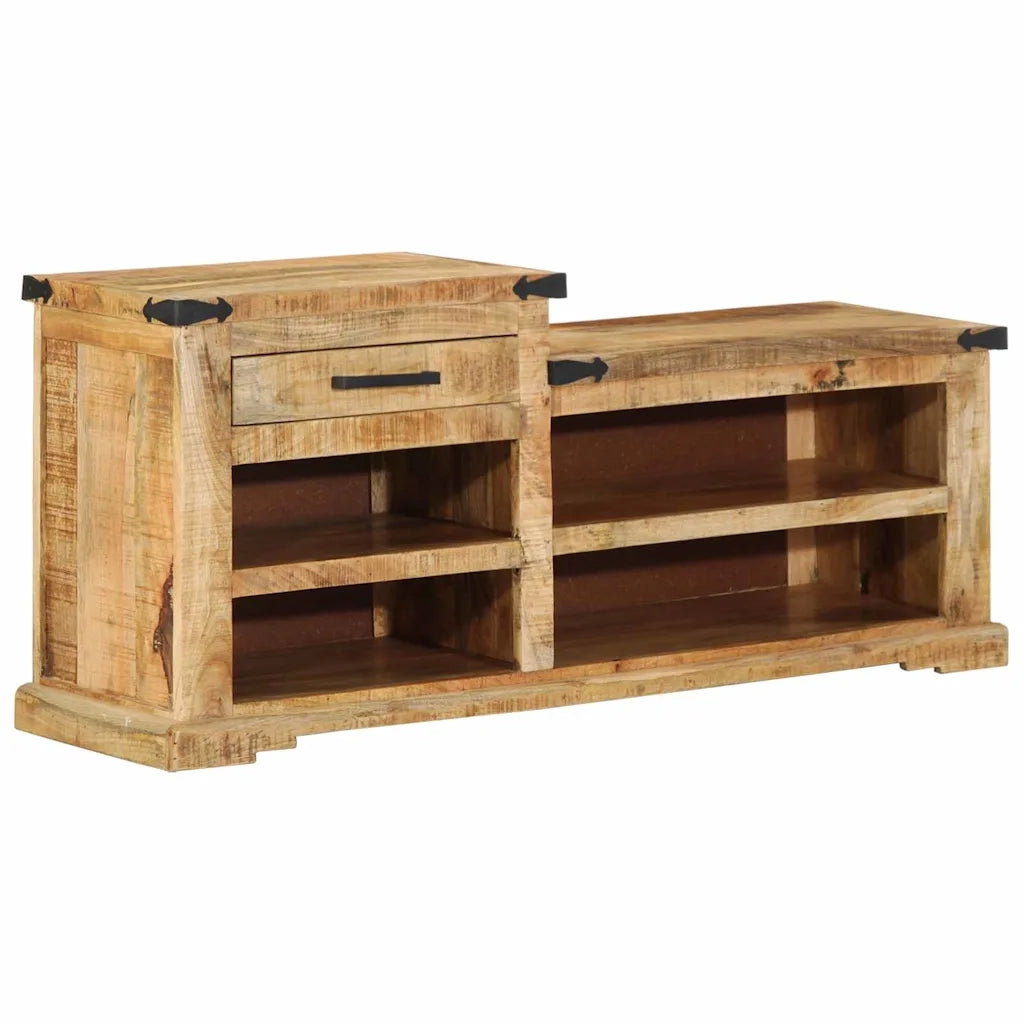 panchina con cassetto Marrone 110 x 35 x 50 cm Mango Grezzo CFW1779879