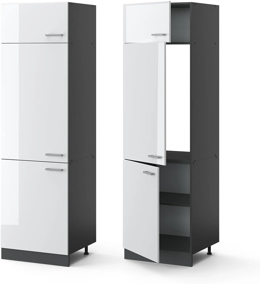 Armadio frigorifero R-Line, Bianco lucido, 60 cm, per la libera combinazione all'interno di sistemi cucina modulari