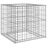 Gabbione decorativo da giardino 70 x 70 x 65 cm robusto per uso esterno realizzato in ferro zincato argento 02_0047415