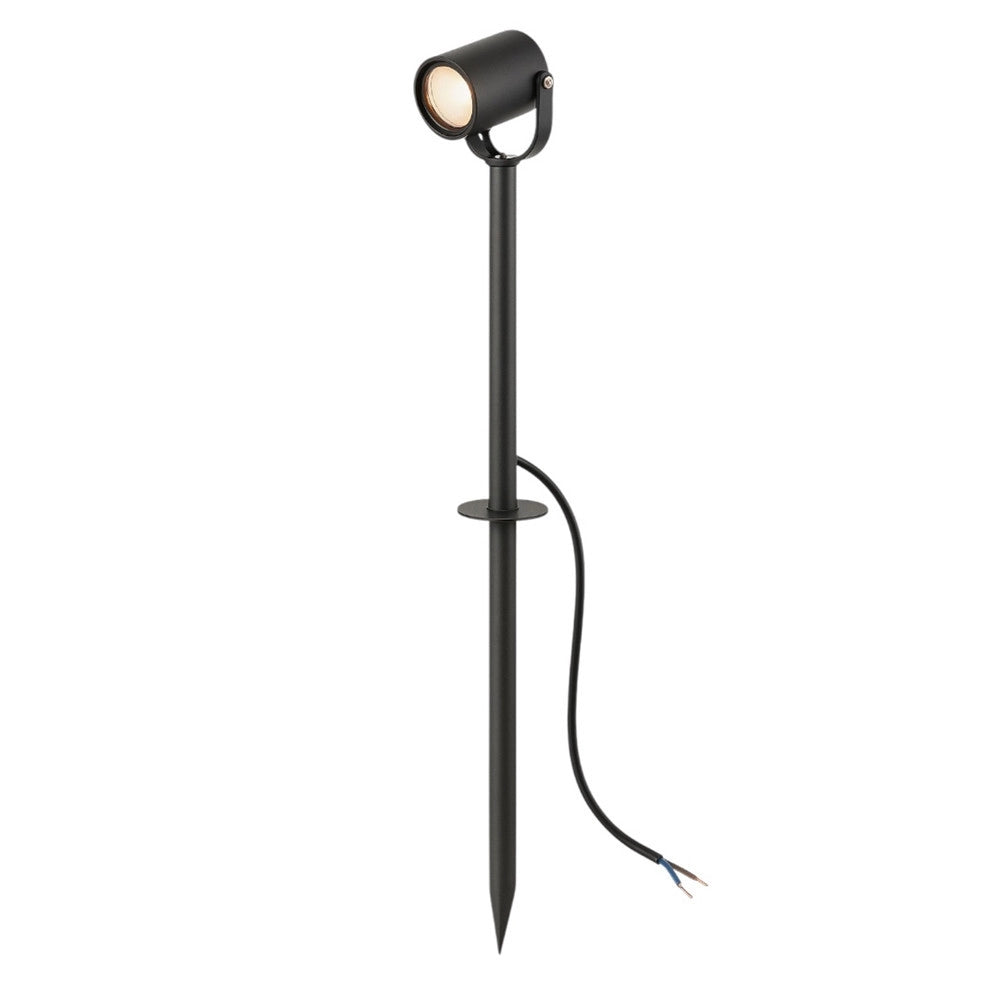 Trade Shop - Faretto Grande Da Giardino A Picchetto Gu10 Ip54 In Alluminio Grigio Da Esterno Ps-01 -