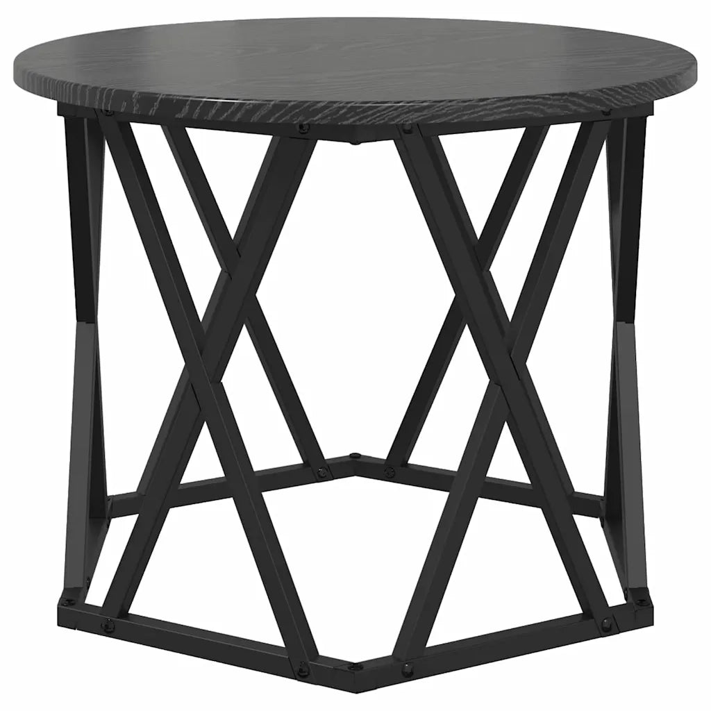 Tavolo Laterale Nesting 3 pcs Rovere Nero 868255