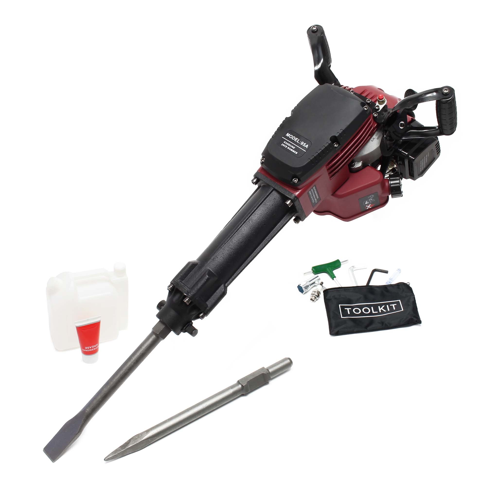 Martello demolitore 2.5 CV 55J 1500 giri/min attacco esagonale con 2 scalpelli