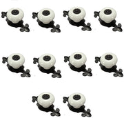 Dadiere per porte in ceramica - bianchi con neri - set da 10