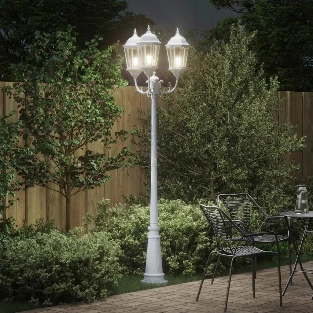 Luce da Giardino Bianco 61 x 53 x 235 cm Alluminio e vetro 42000334
