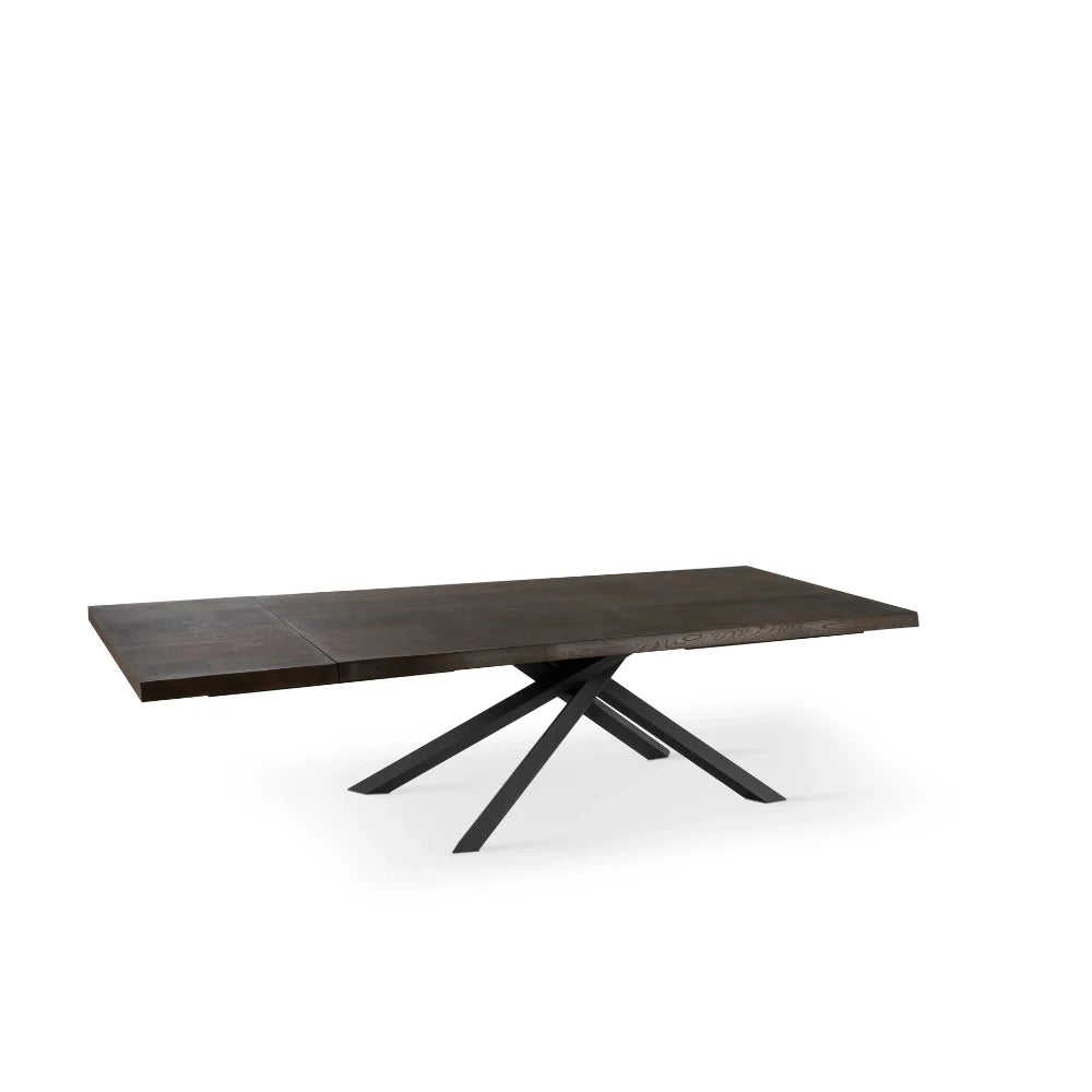 Tavolo da pranzo allungabile in legno impiallacciato rovere termocotto Blake 160-240x90 cm fino a 10 posti Made in Italy | Duzzle