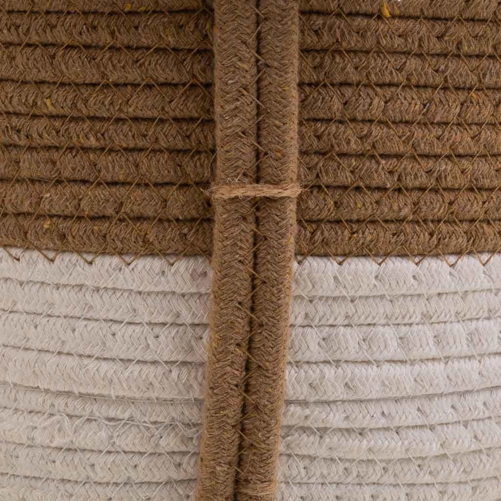 Cesto in corda intrecciata bianca 43x28x28h