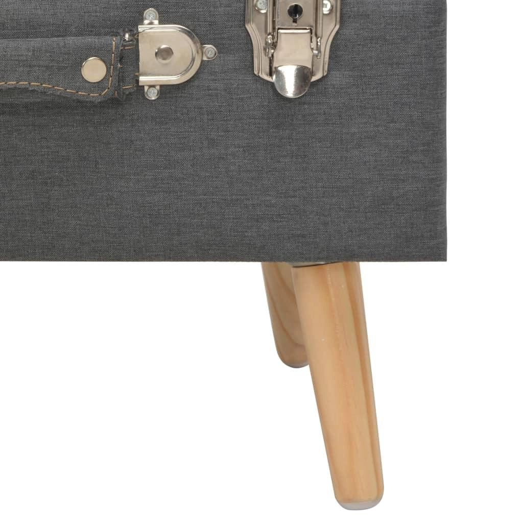 Panca pouf sgabello contenitore 40 cm tessuto grigio scuro 3002158
