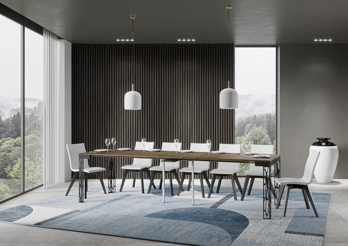 Consolle Allungabile 90-300x40x77 cm in Nobilitato Marrone