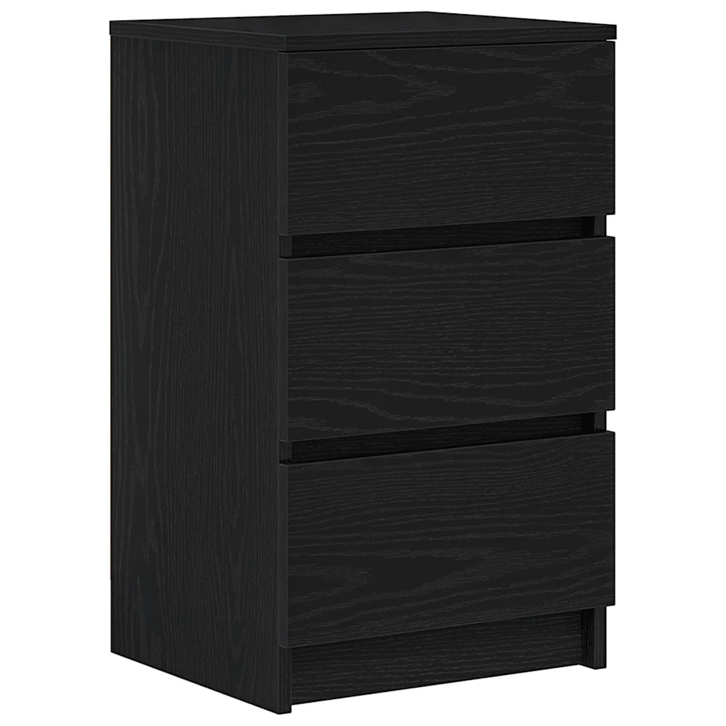 Comodini con 3 Cassetti 2 pz-Set di 2 Tavolino da notte Nero 39x35x65 cm